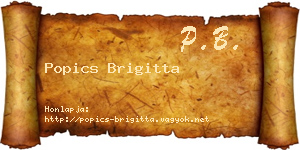 Popics Brigitta névjegykártya